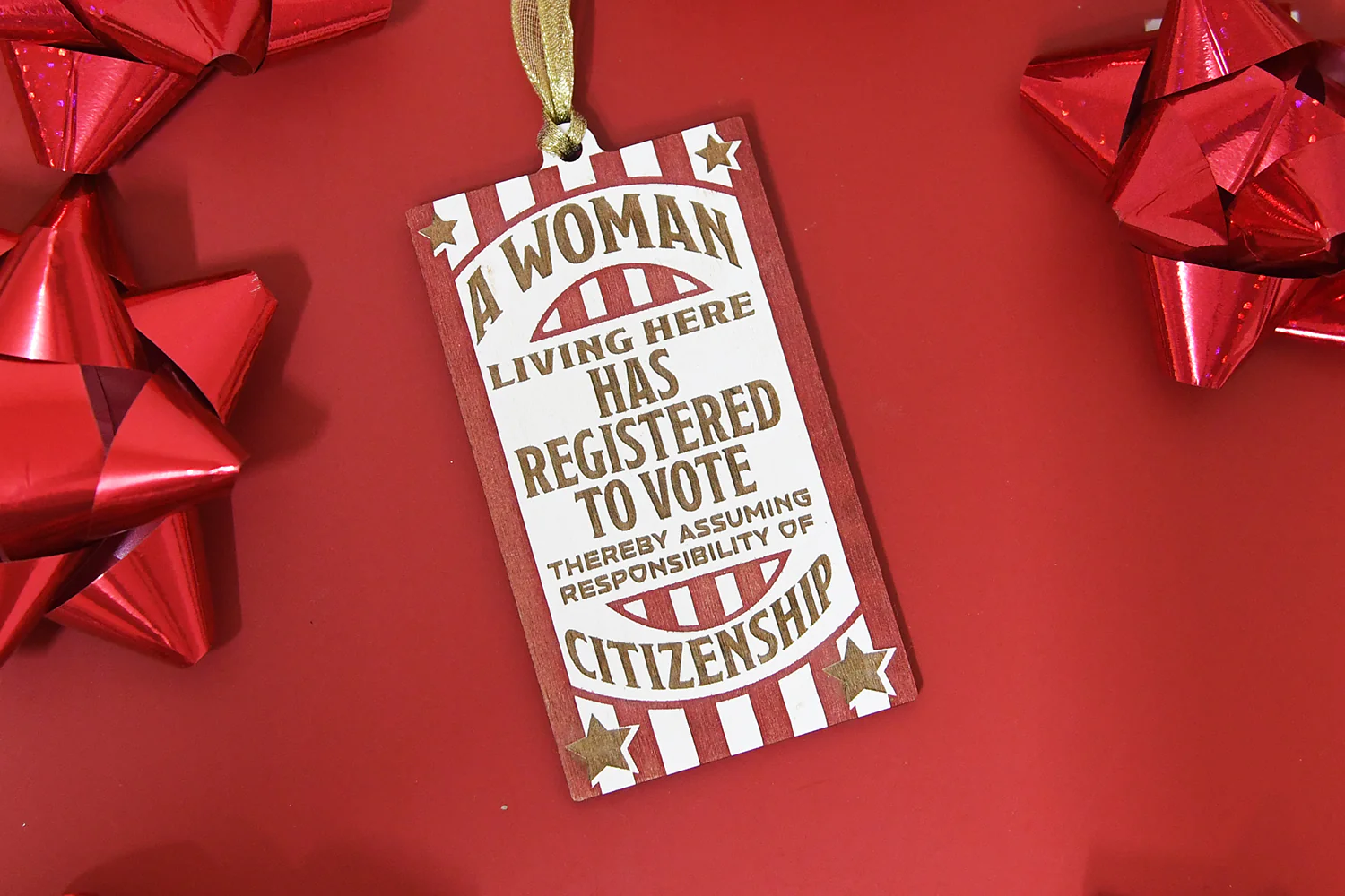 "A Woman Living Here" Ornament - Image 2