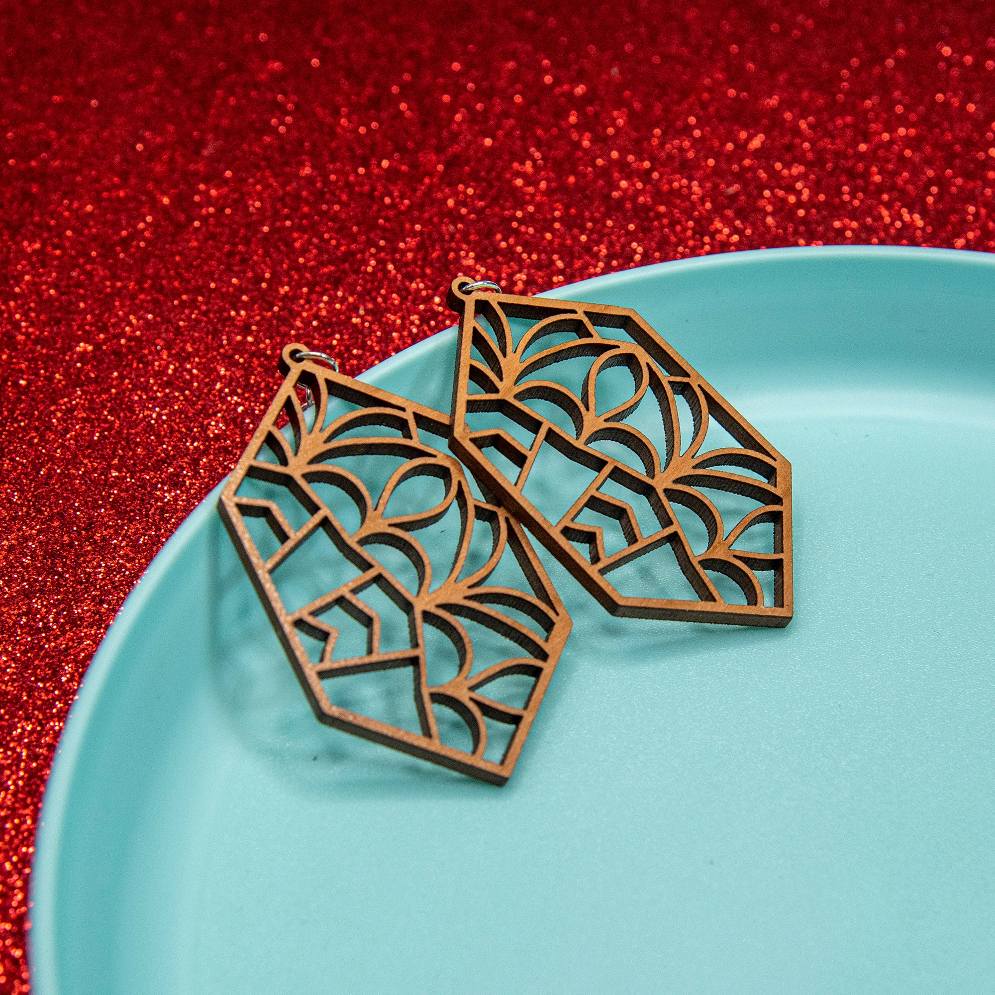 Abstract Design Earrings - Image 5
