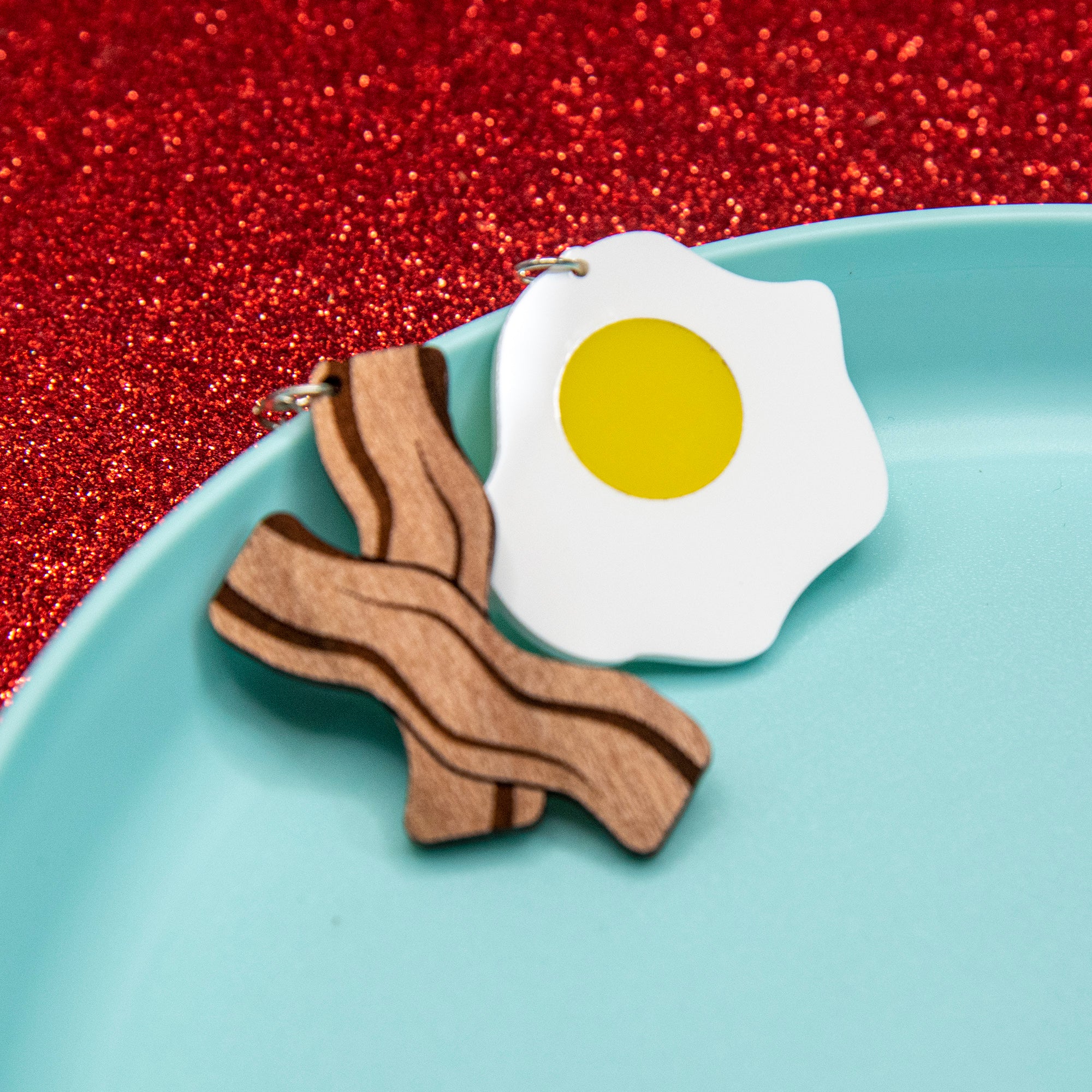 Bacon & Eggs Novelty Earrings - Image 5