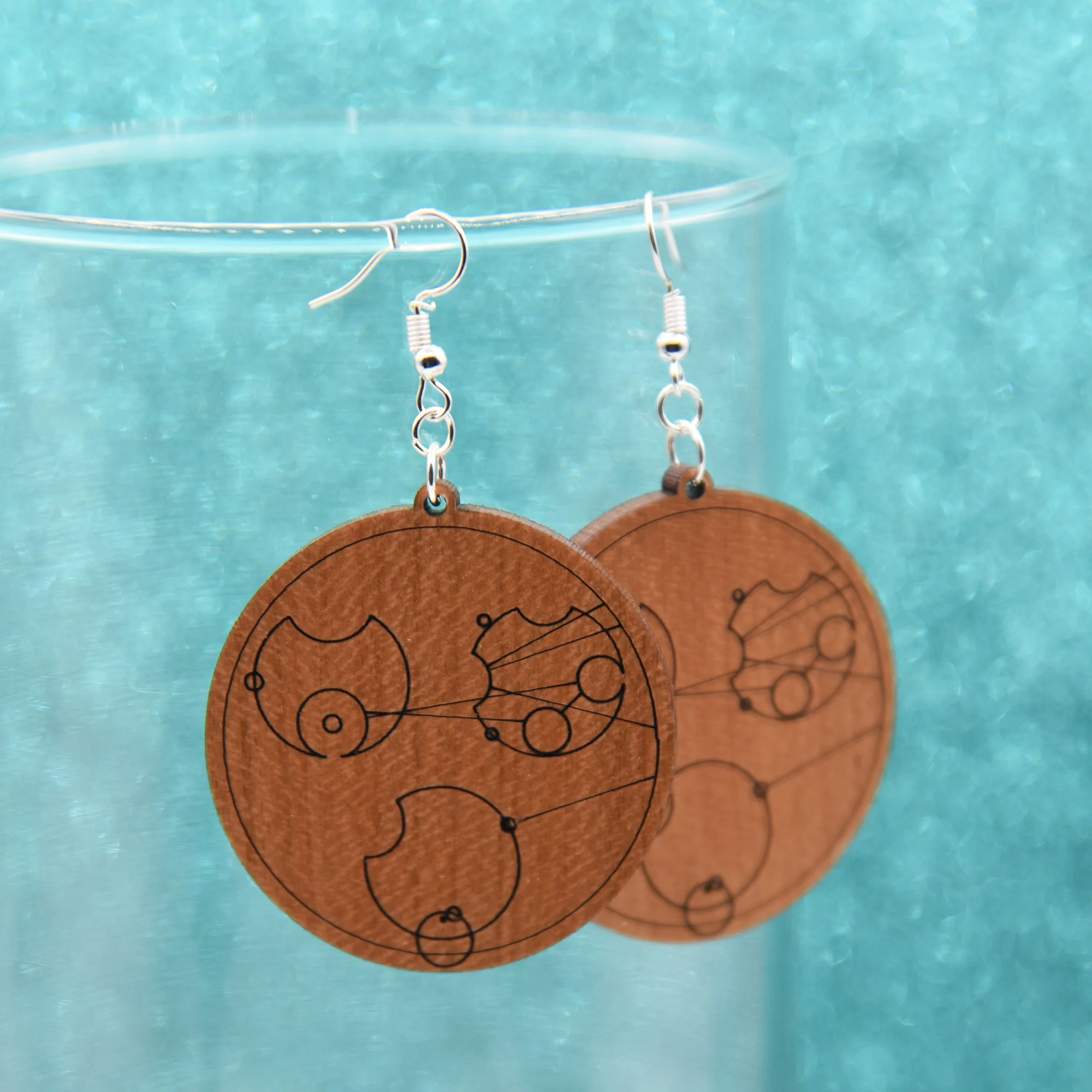 Custom Gallifreyan phrase earrings