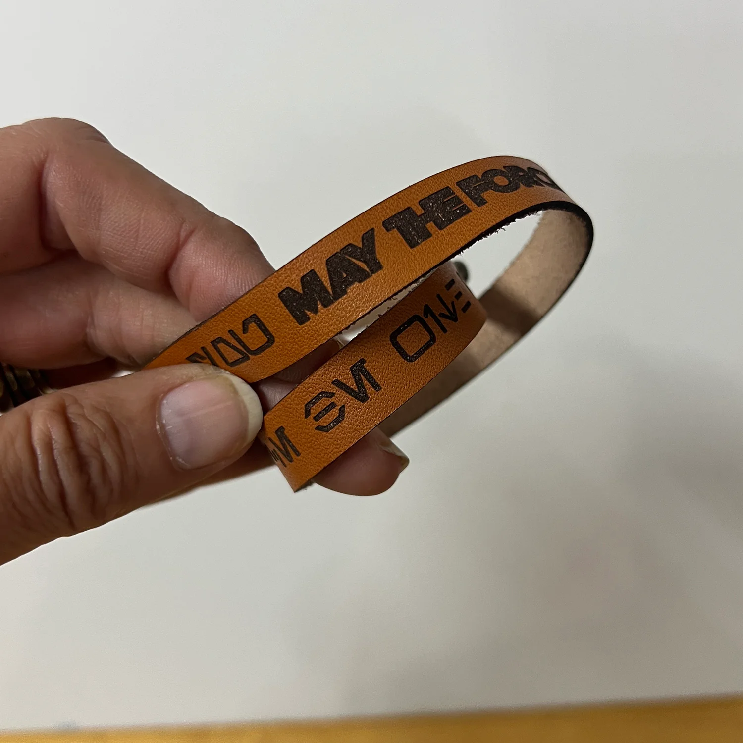 Engraved Leather Bracelet/Cuff - Image 12
