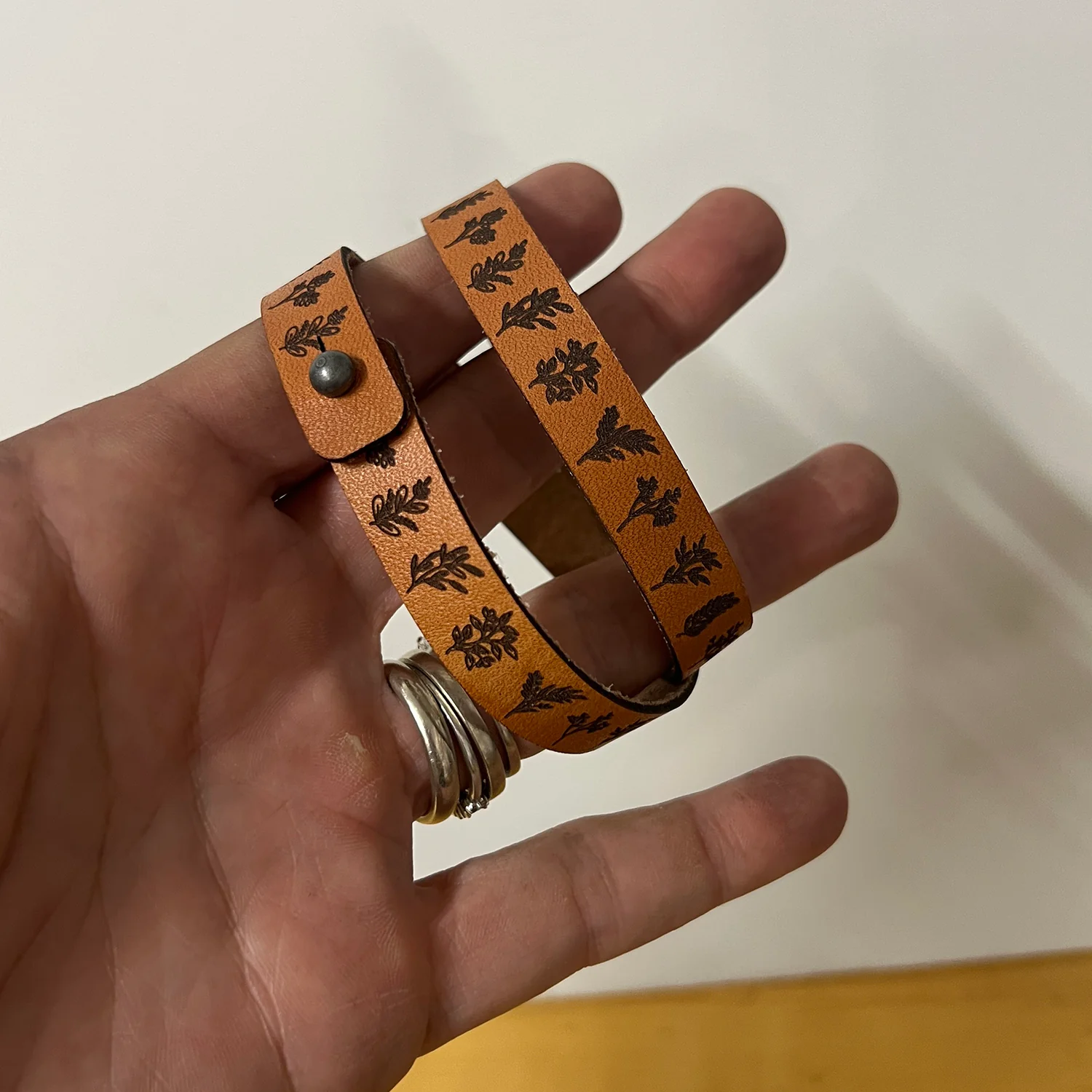 Engraved Leather Bracelet/Cuff - Image 13