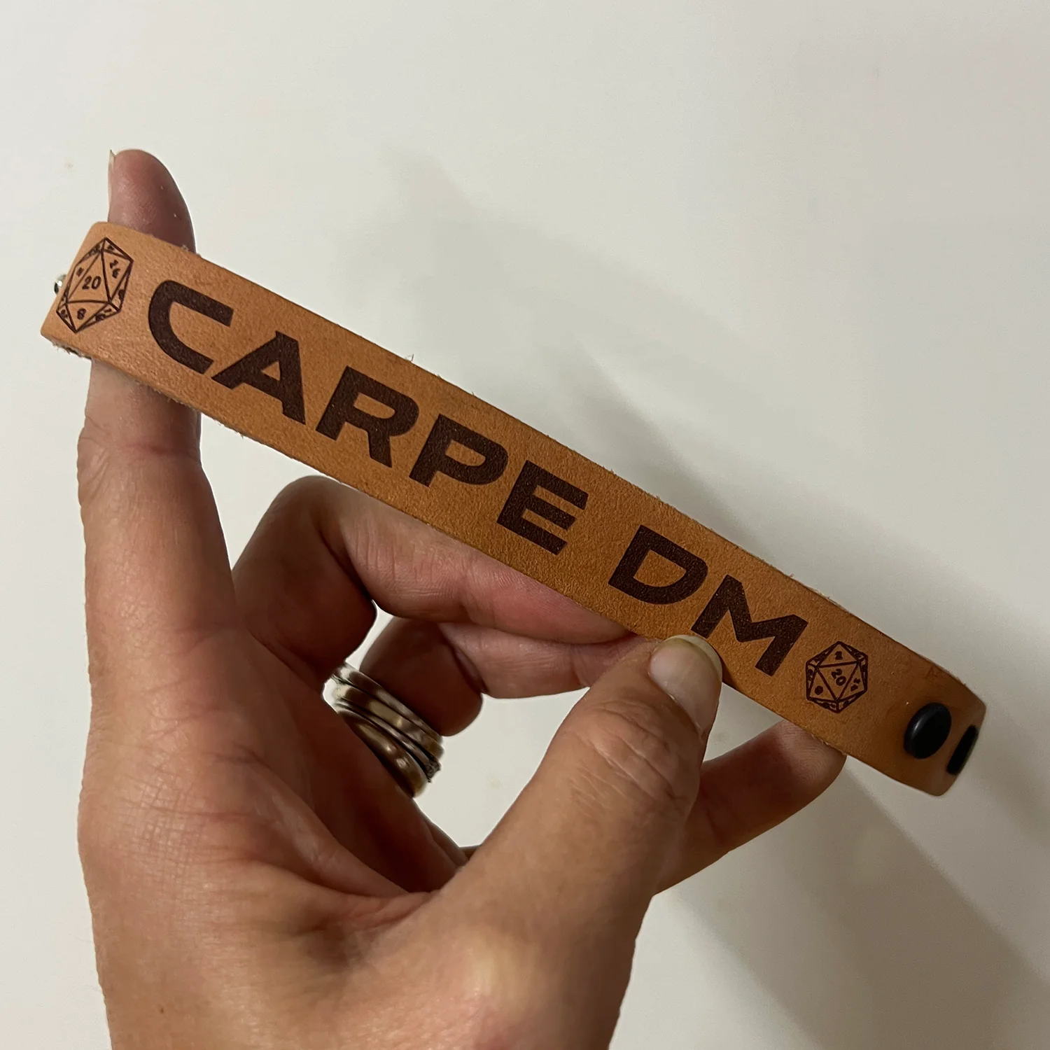 Engraved Leather Bracelet/Cuff - Image 2