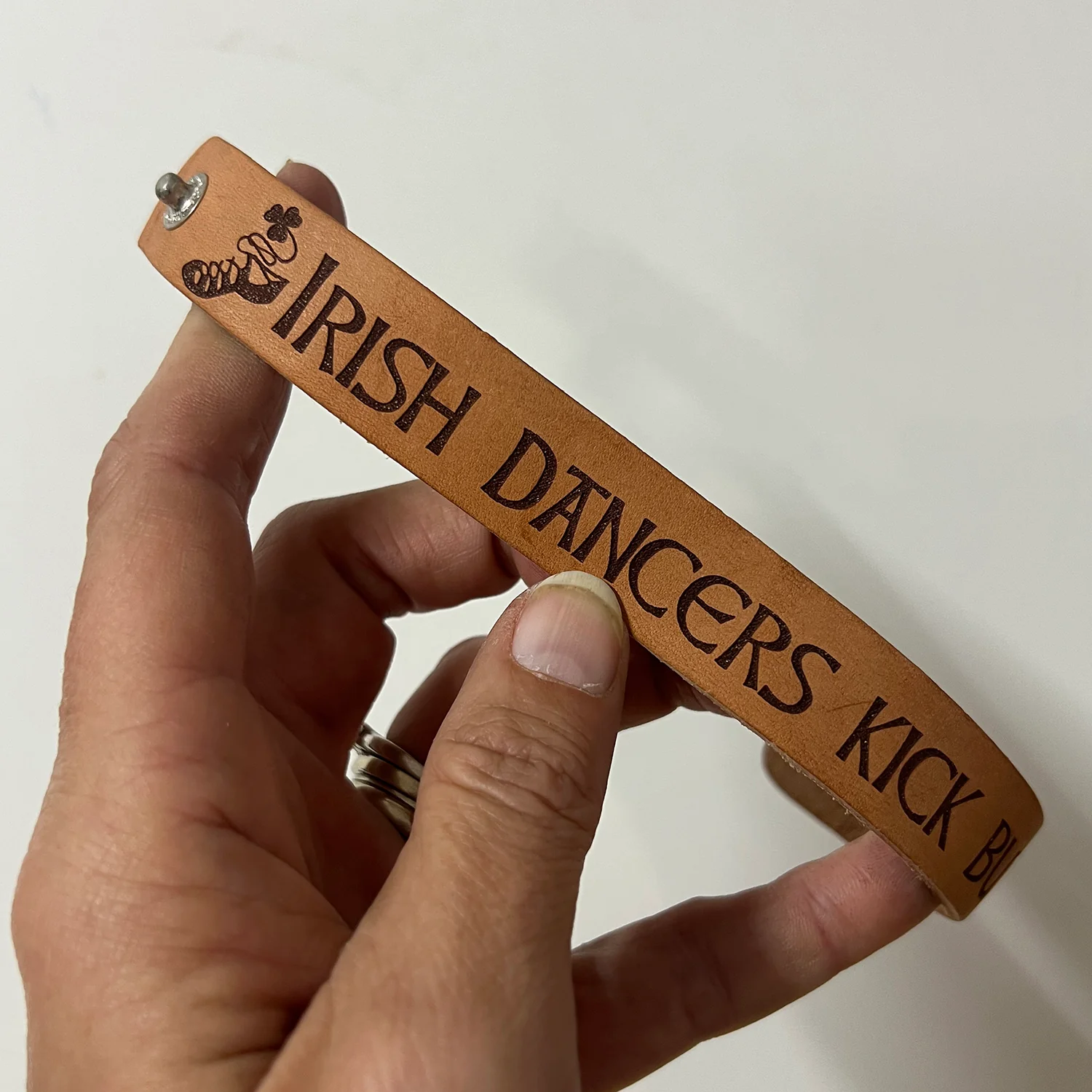 Engraved Leather Bracelet/Cuff - Image 3