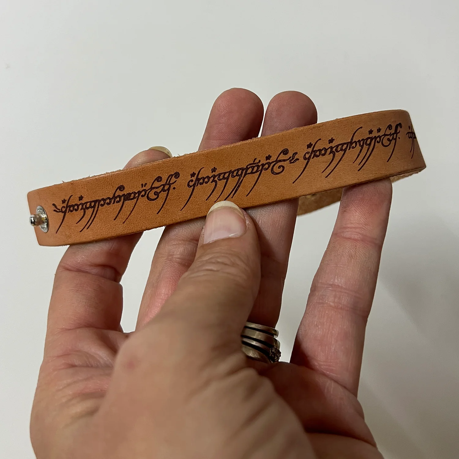 Engraved Leather Bracelet/Cuff - Image 6