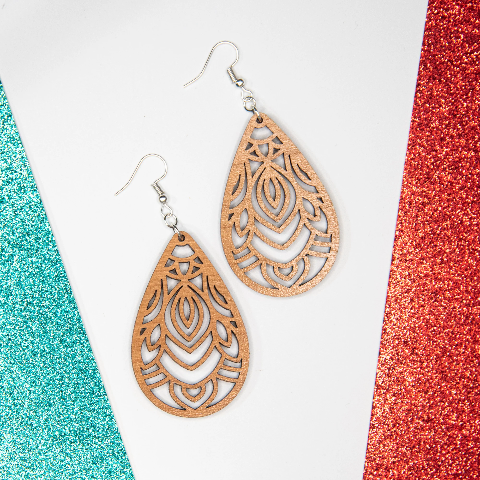 Filigree Teardrop Statement Earrings - Image 2