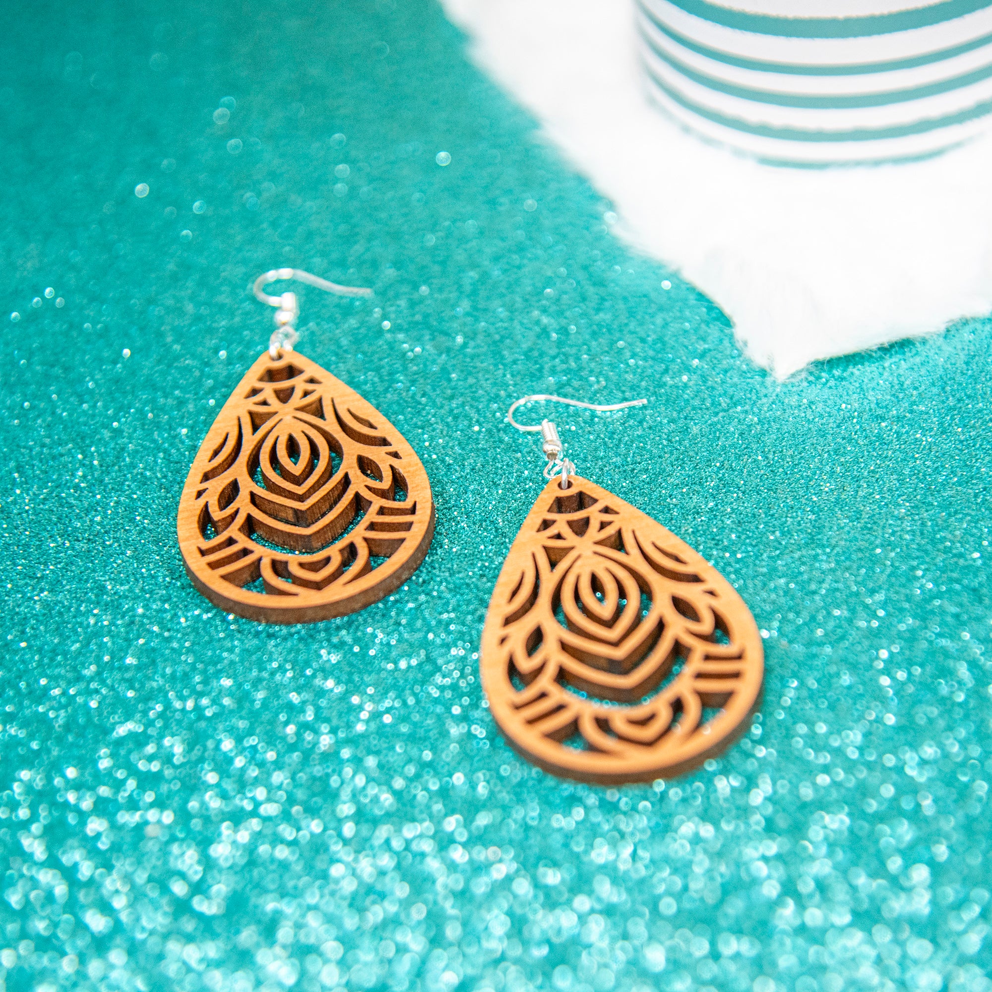 Filigree Teardrop Statement Earrings - Image 4