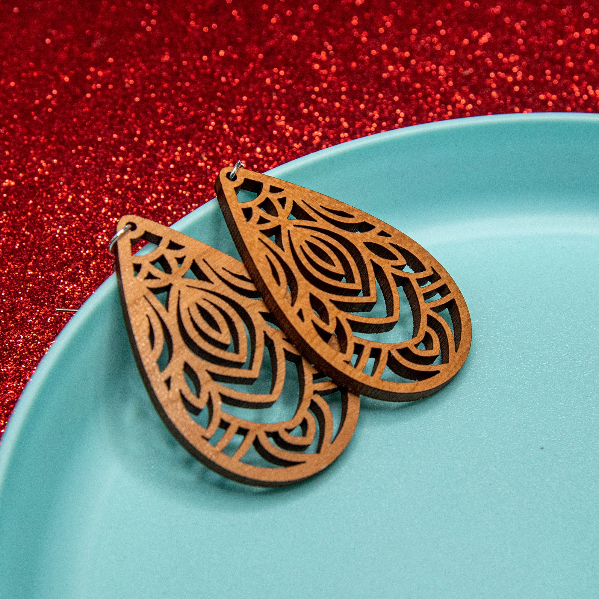 Filigree Teardrop Statement Earrings - Image 5