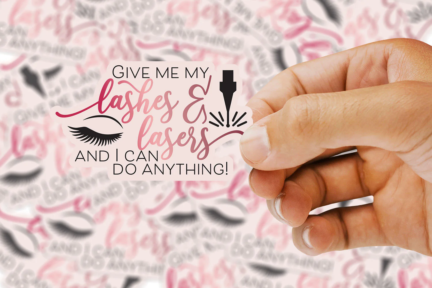 Lashes and Lasers Sticker - Image 3