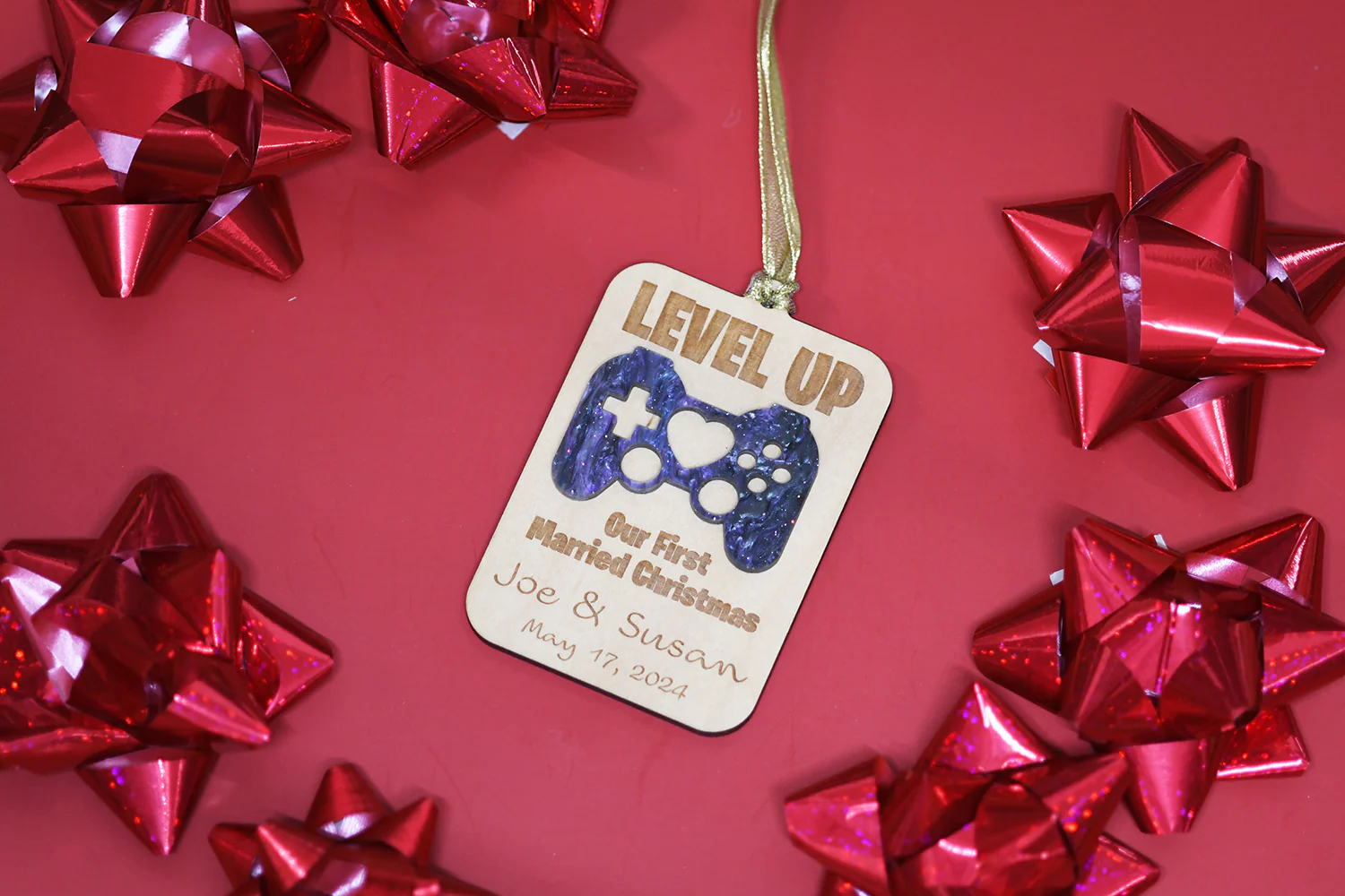 Level Up - First Married Christmas Ornament - Image 2