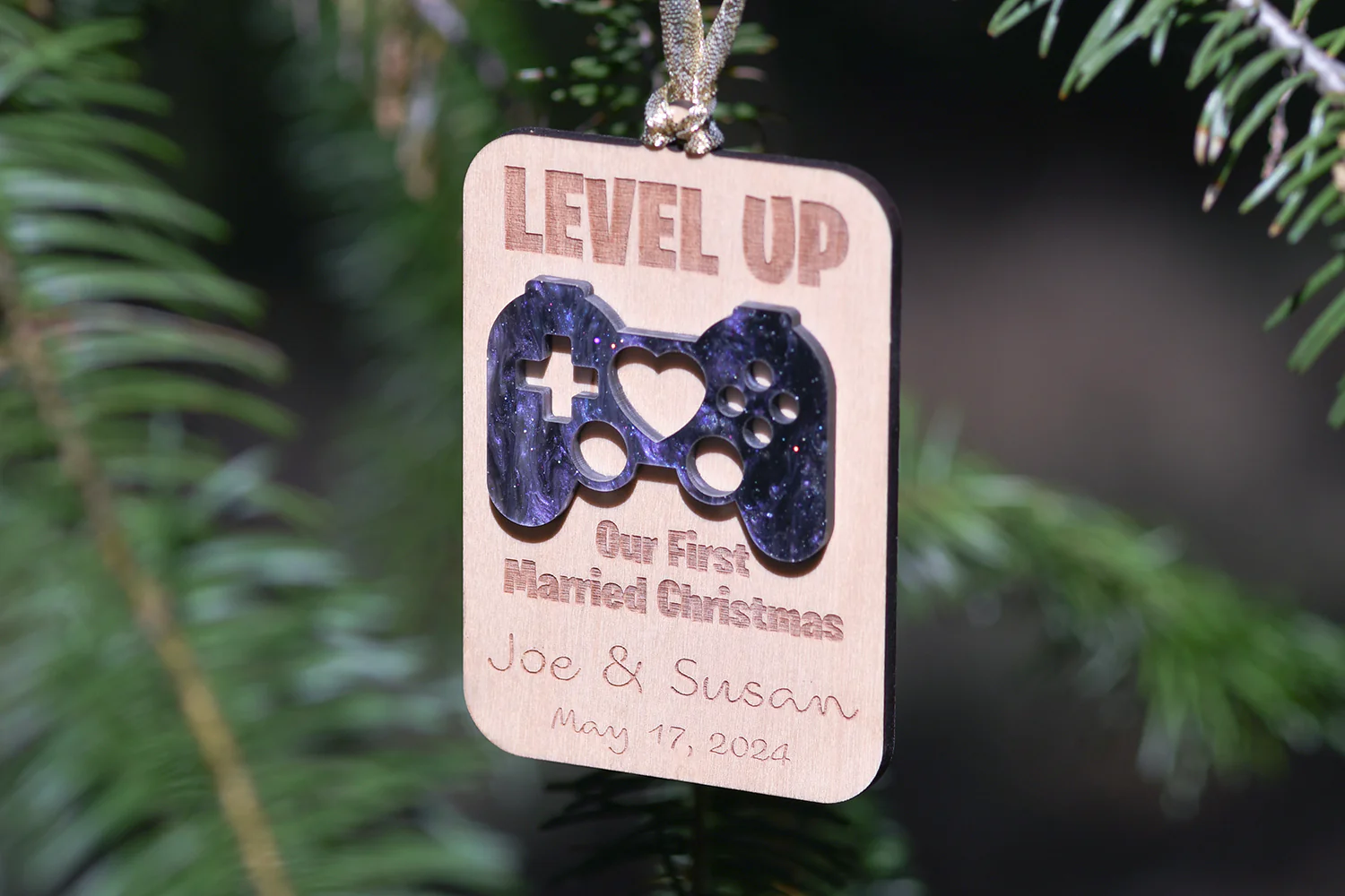 Level Up - First Married Christmas Ornament - Image 3