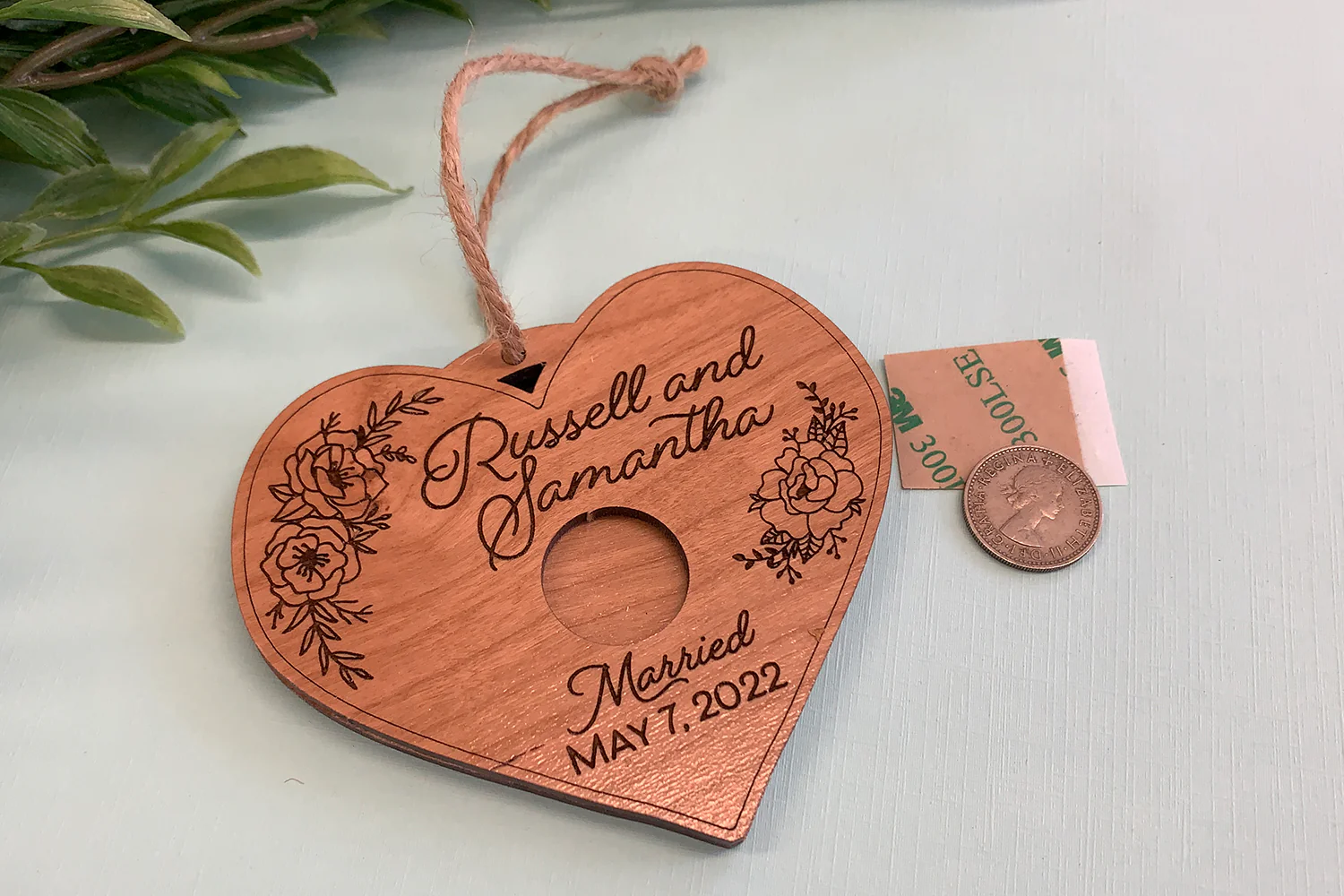 Lucky Sixpence Heirloom Ornament for Wedding - Image 3