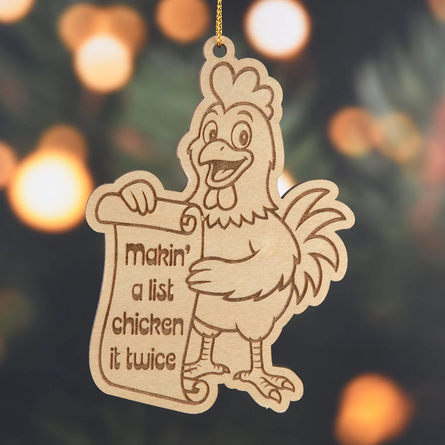 Makin a List, Chicken it Twice Ornament - Image 4