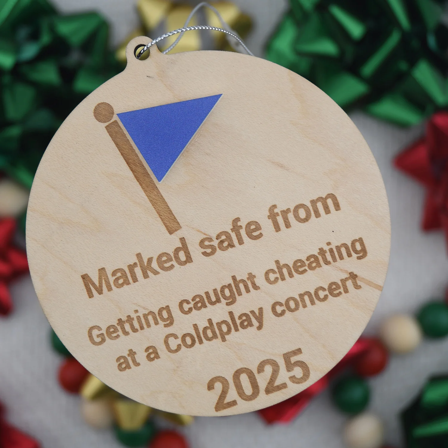 Custom Marked Safe From ... Ornament - Image 4