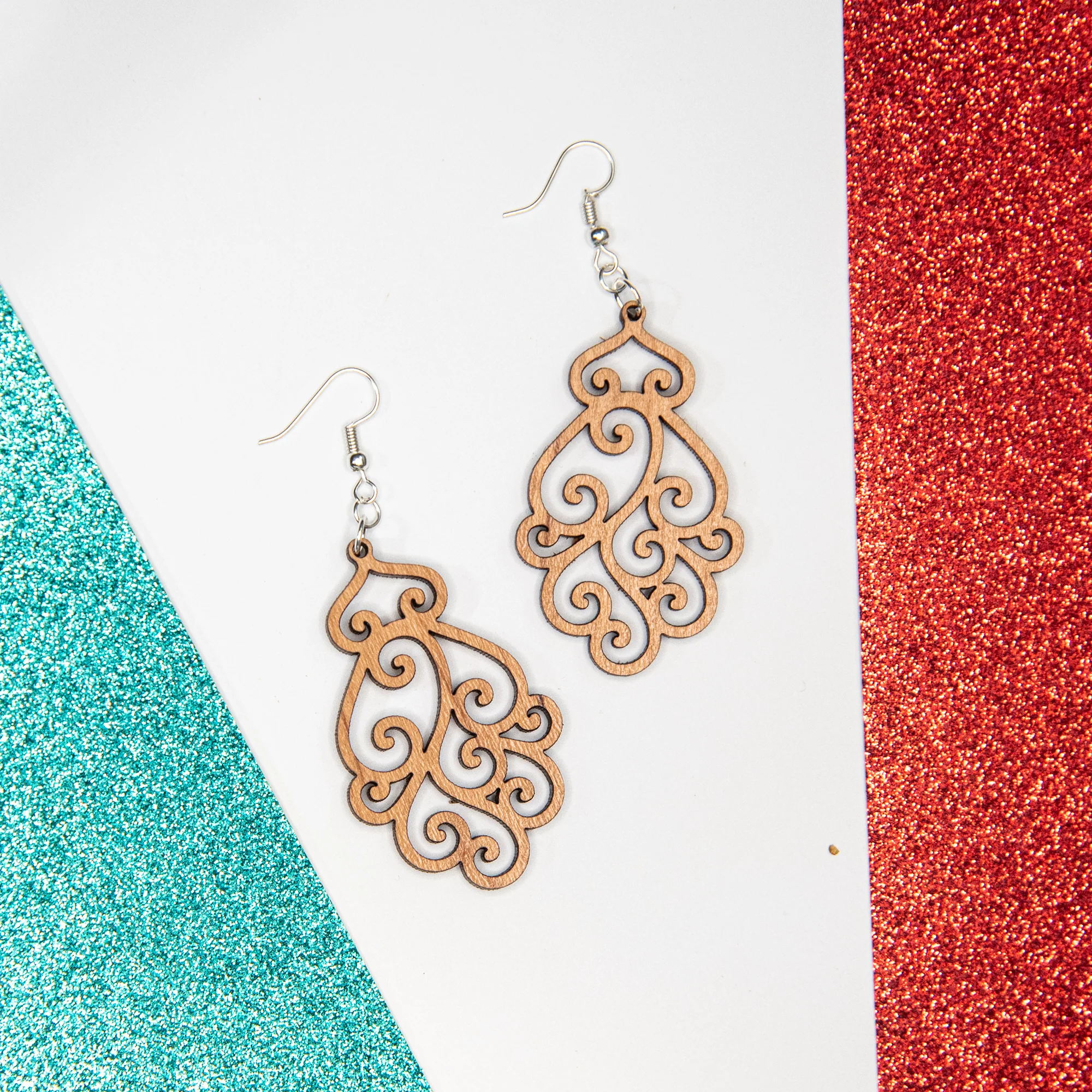 Ornate Scrollwork Earrings - Image 2