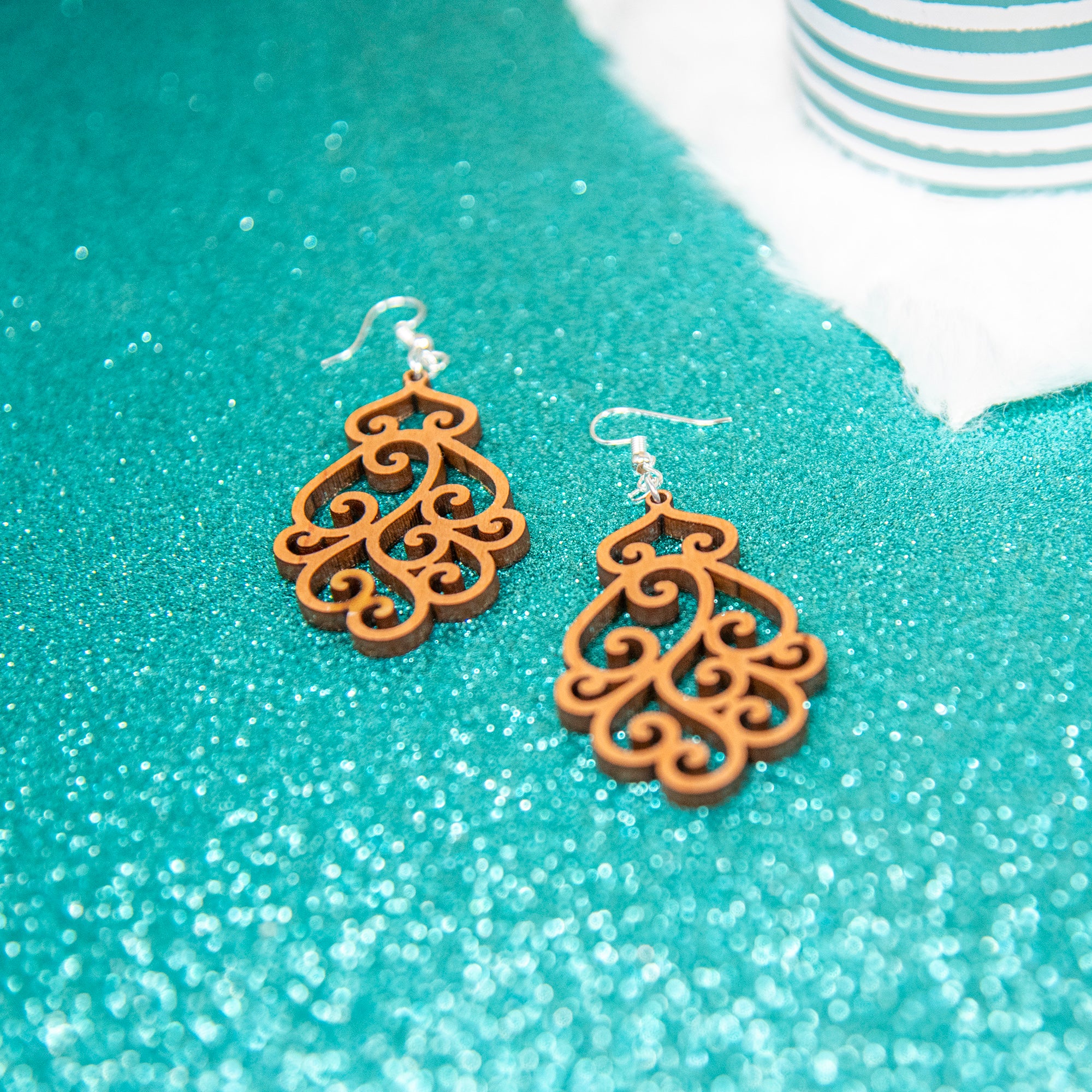Ornate Scrollwork Earrings - Image 4