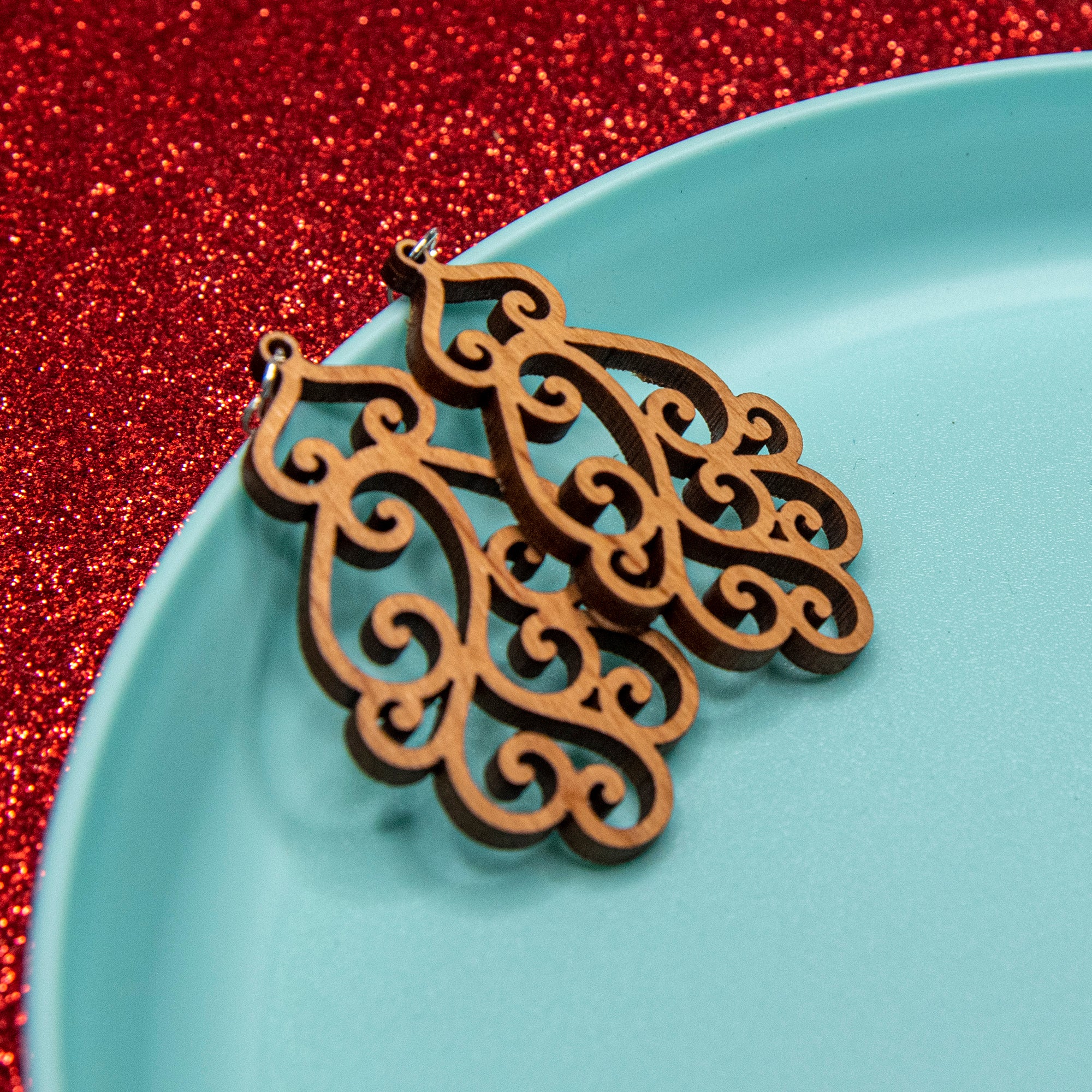 Ornate Scrollwork Earrings - Image 5