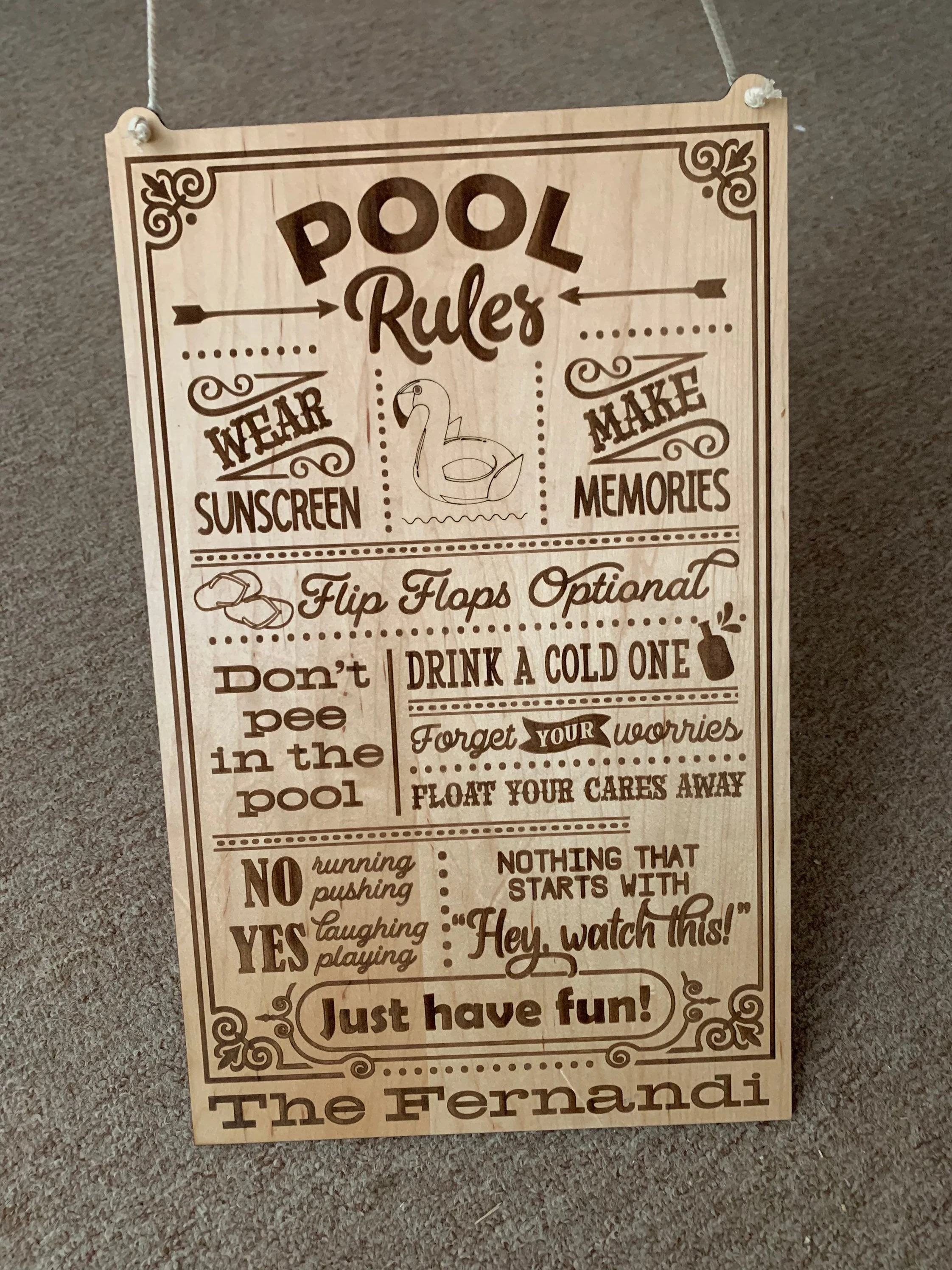 Personalized Fire Pit Rules sign - Image 3