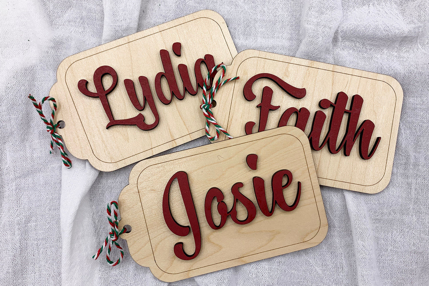 Personalized Wood Stocking Name Tag - Image 4