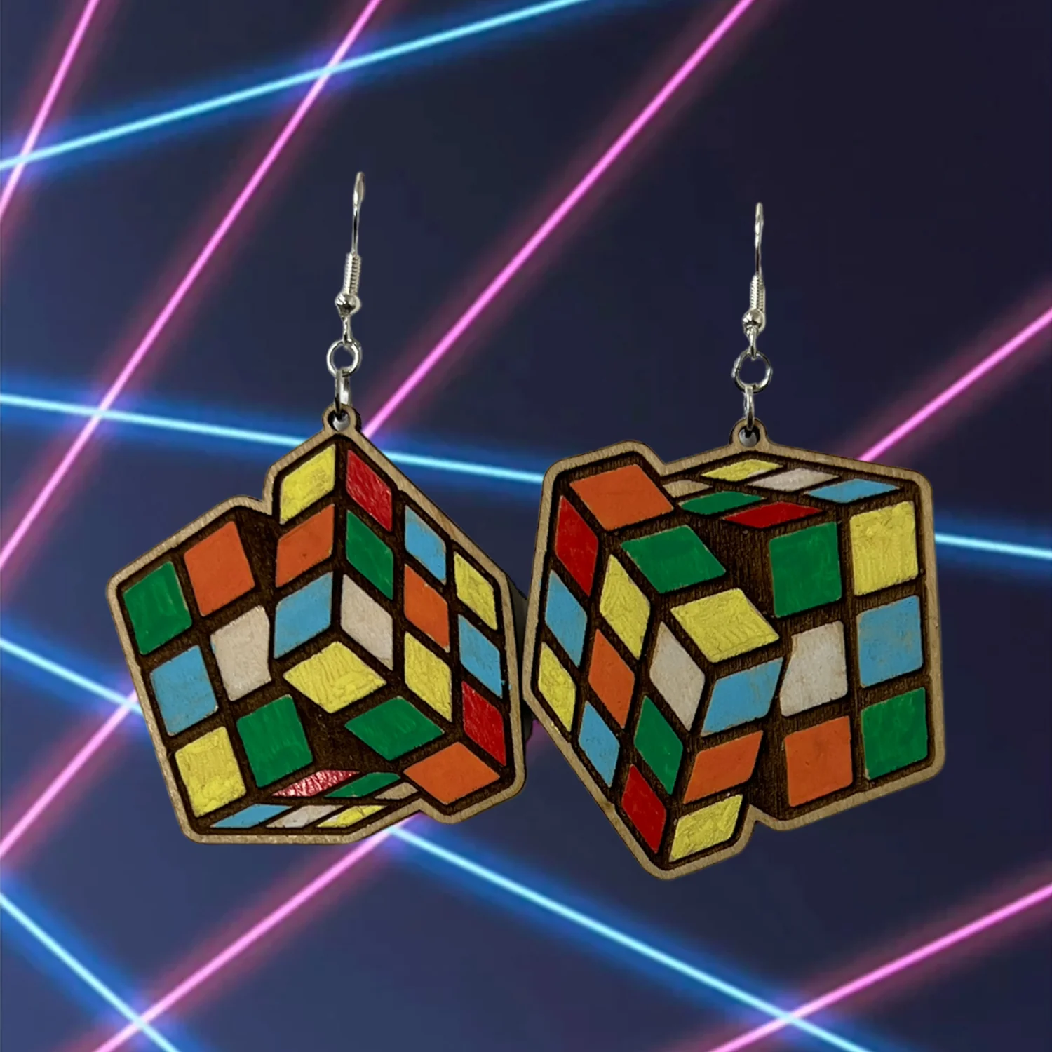 Rubik's Cube Earrings