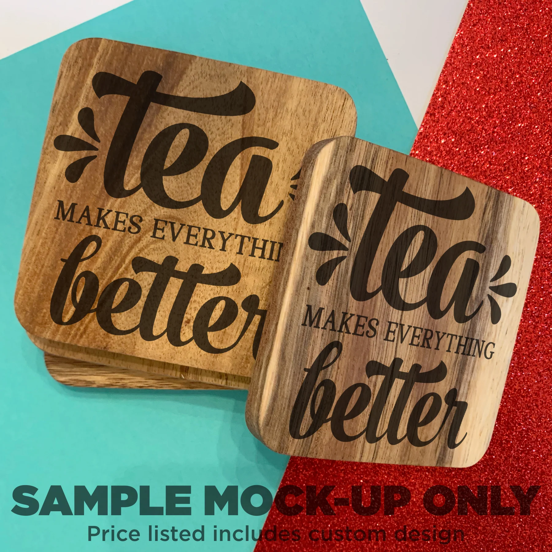 Square Coasters, Set of 4 - Image 3