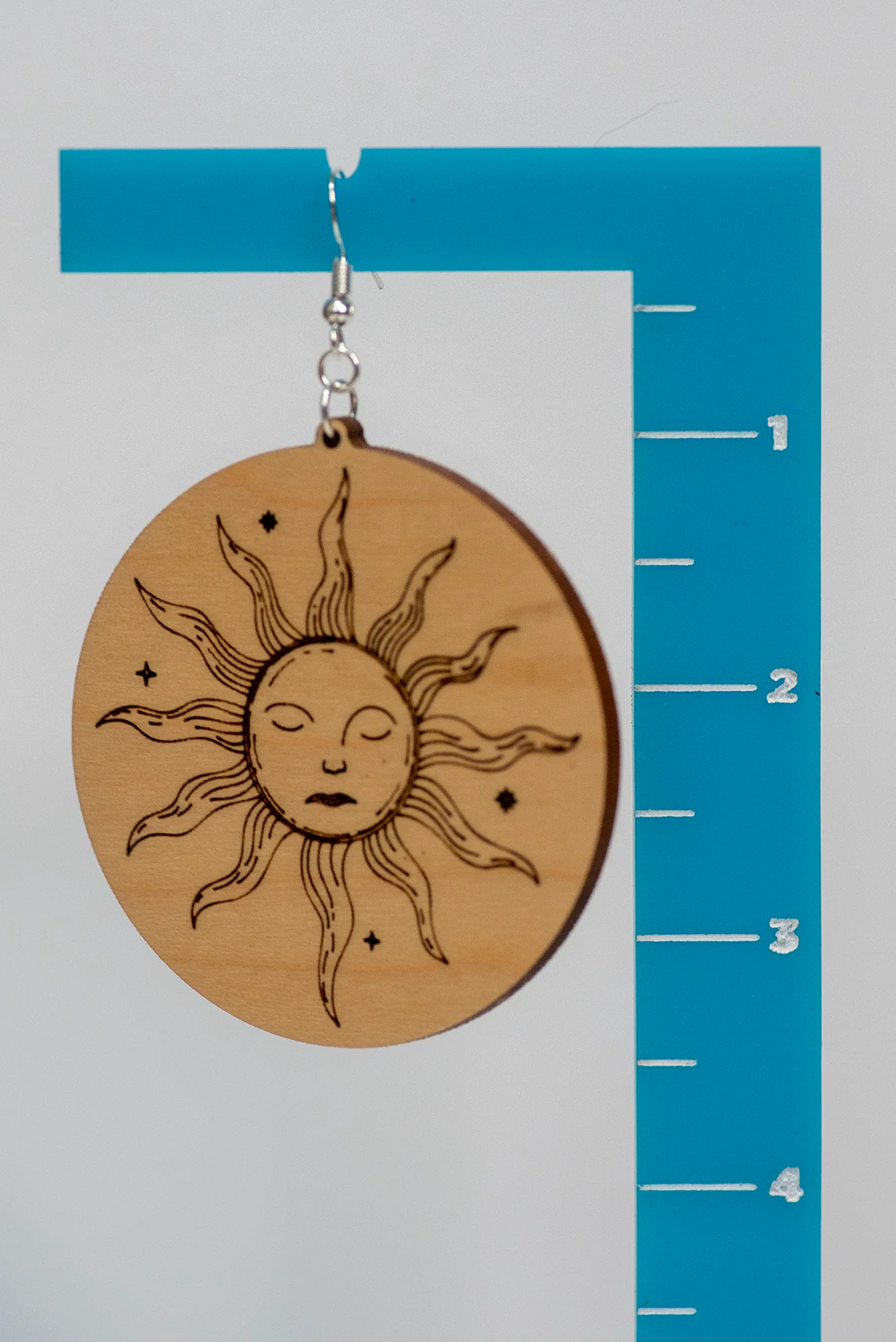 Sun & Moon Wood Earrings - Image 6